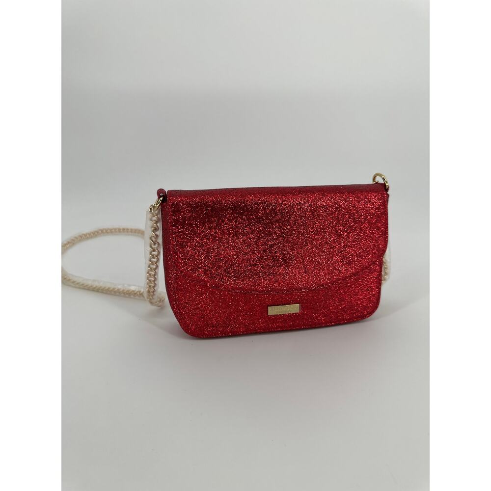Jimmy Choo Parfums Red Glitter Chain Crossbody Bag